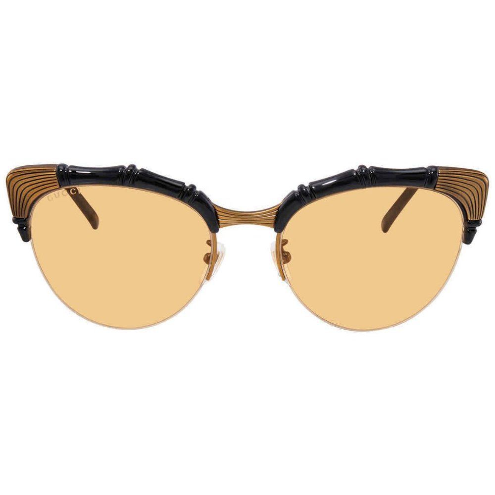 NEW Gucci Yellow and Brown Cat Eye Women's Sunglasses - Picture 2 of 4